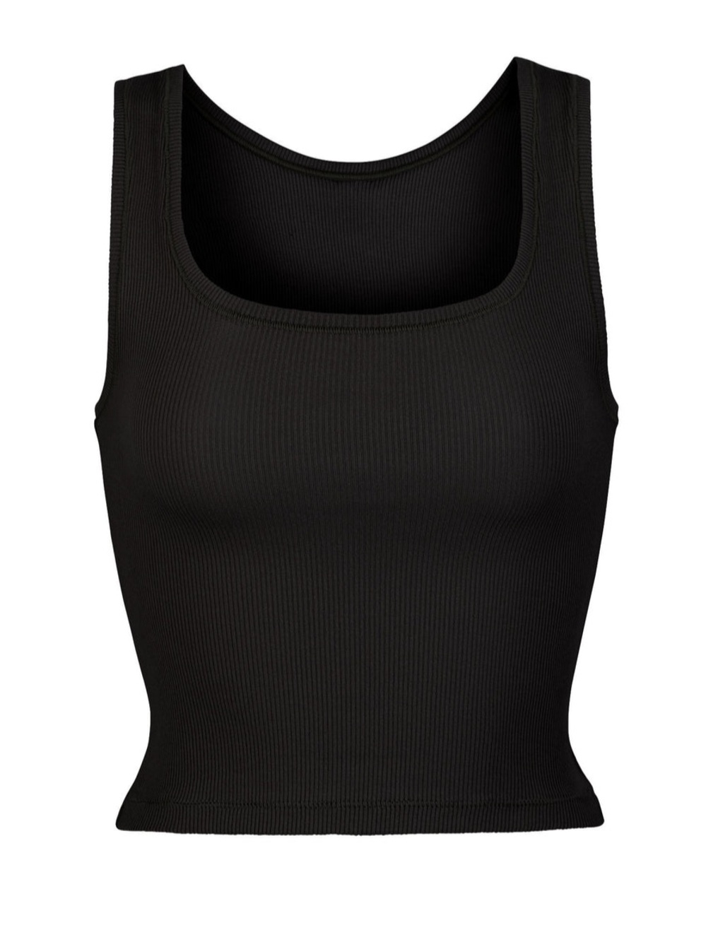 SKIMS Cotton Rib Crop Tank Top in Soot size medium